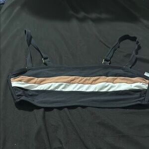 Stylish Black and Tan Women's Swim Top
